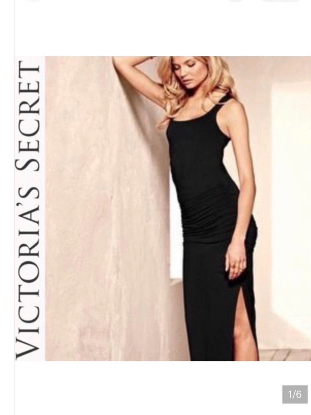 Victoria’s Secret ruched maxi dress black size small